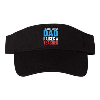 Father's Day Best Dad Raises A Teacher Essential Gift Valucap Bio-Washed Visor