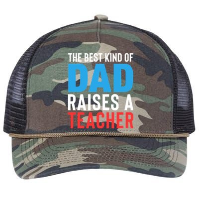 Father's Day Best Dad Raises A Teacher Essential Gift Retro Rope Trucker Hat Cap