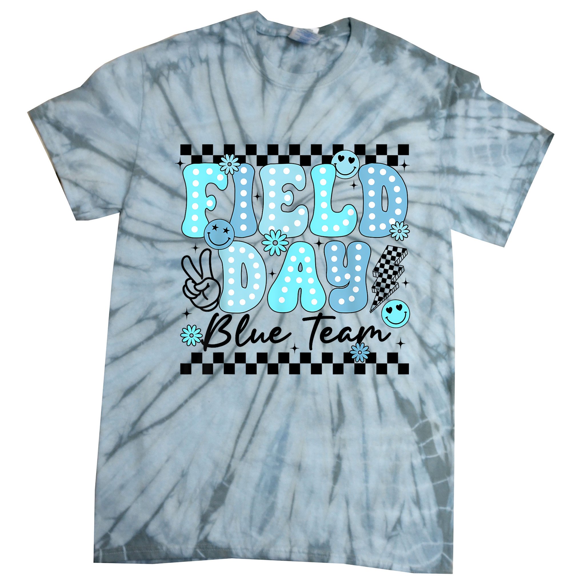 Field Day Blue Team Color Field Trip Team Game Competition Tie-Dye T-Shirt
