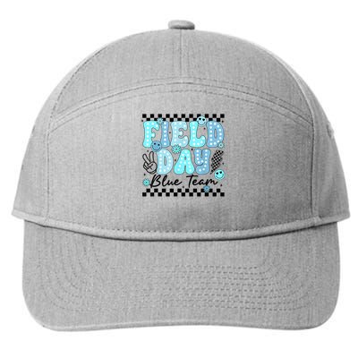 Field Day Blue Team Color Field Trip Team Game Competition 7-Panel Snapback Hat