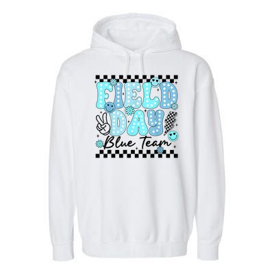 Field Day Blue Team Color Field Trip Team Game Competition Garment-Dyed Fleece Hoodie