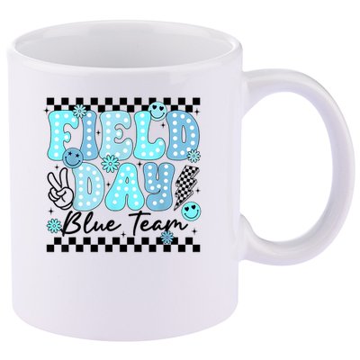 Field Day Blue Team Color Field Trip Team Game Competition 11oz C Handle Ceramic Mug