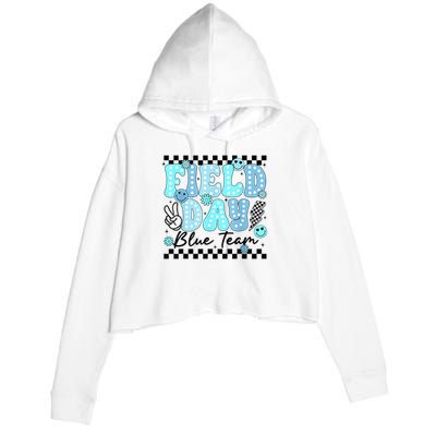 Field Day Blue Team Color Field Trip Team Game Competition Crop Fleece Hoodie
