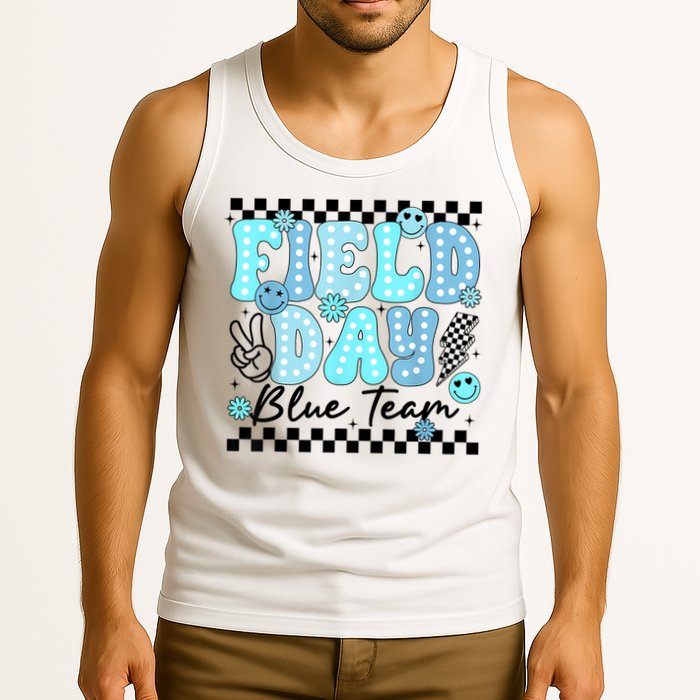 Field Day Blue Team Color Field Trip Team Game Competition Tank Top