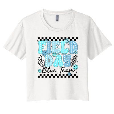 Field Day Blue Team Color Field Trip Team Game Competition Crop Top