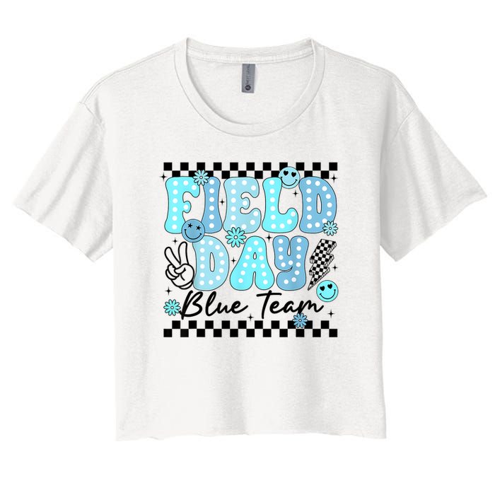 Field Day Blue Team Color Field Trip Team Game Competition Crop Top