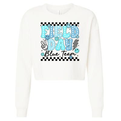 Field Day Blue Team Color Field Trip Team Game Competition Cropped Pullover Crew