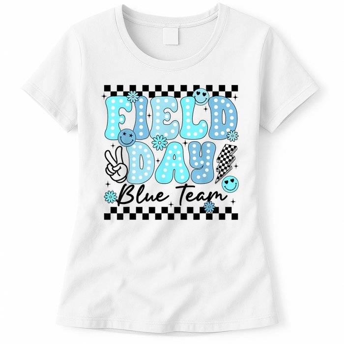 Field Day Blue Team Color Field Trip Team Game Competition Womens T-Shirt