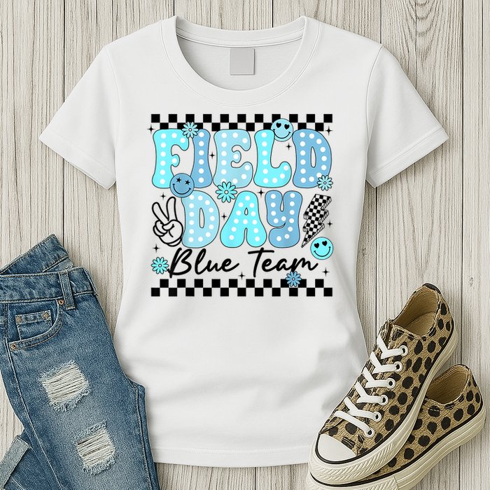 Field Day Blue Team Color Field Trip Team Game Competition Womens T-Shirt