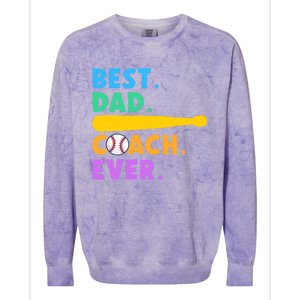 FATHER'S DAY BASEBALL FATHER BEST DAD COACH EVER BASEBALL Colorblast Crewneck Sweatshirt