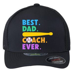 FATHER'S DAY BASEBALL FATHER BEST DAD COACH EVER BASEBALL Flexfit Unipanel Trucker Cap