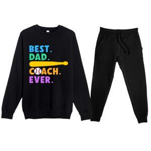 FATHER'S DAY BASEBALL FATHER BEST DAD COACH EVER BASEBALL Premium Crewneck Sweatsuit Set