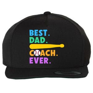 FATHER'S DAY BASEBALL FATHER BEST DAD COACH EVER BASEBALL Wool Snapback Cap