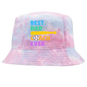 FATHER'S DAY BASEBALL FATHER BEST DAD COACH EVER BASEBALL Tie-Dyed Bucket Hat