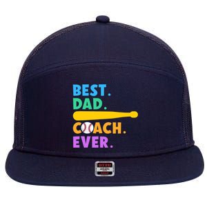 FATHER'S DAY BASEBALL FATHER BEST DAD COACH EVER BASEBALL 7 Panel Mesh Trucker Snapback Hat