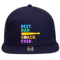 FATHER'S DAY BASEBALL FATHER BEST DAD COACH EVER BASEBALL 7 Panel Mesh Trucker Snapback Hat