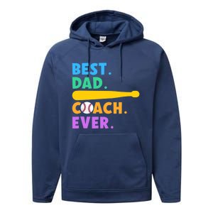 FATHER'S DAY BASEBALL FATHER BEST DAD COACH EVER BASEBALL Performance Fleece Hoodie