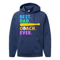 FATHER'S DAY BASEBALL FATHER BEST DAD COACH EVER BASEBALL Performance Fleece Hoodie