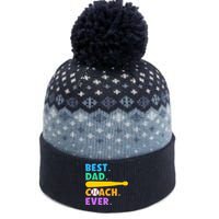 FATHER'S DAY BASEBALL FATHER BEST DAD COACH EVER BASEBALL The Baniff Cuffed Pom Beanie