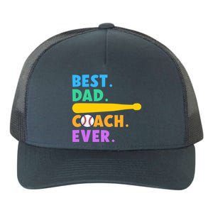 FATHER'S DAY BASEBALL FATHER BEST DAD COACH EVER BASEBALL Yupoong Adult 5-Panel Trucker Hat