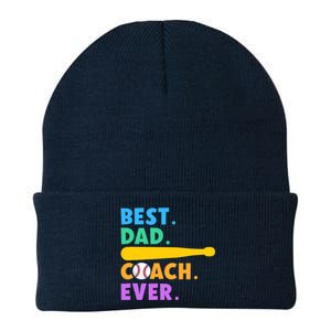 FATHER'S DAY BASEBALL FATHER BEST DAD COACH EVER BASEBALL Knit Cap Winter Beanie