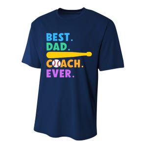 FATHER'S DAY BASEBALL FATHER BEST DAD COACH EVER BASEBALL Performance Sprint T-Shirt