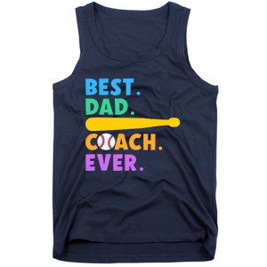 FATHER'S DAY BASEBALL FATHER BEST DAD COACH EVER BASEBALL Tank Top