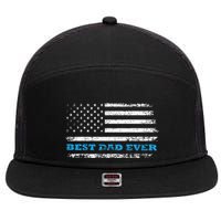 Father's day Best dad ever with US american flag 7 Panel Mesh Trucker Snapback Hat