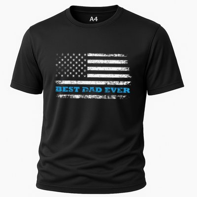 Father's day Best dad ever with US american flag Performance Shirt
