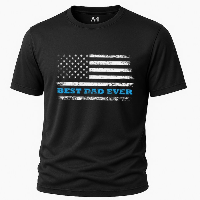 Father's day Best dad ever with US american flag Performance Shirt