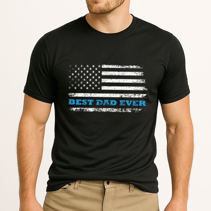 Father's day Best dad ever with US american flag Performance Shirt