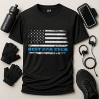 Father's day Best dad ever with US american flag Performance Shirt