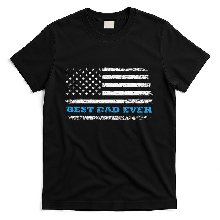 Father's day Best dad ever with US american flag T-Shirt