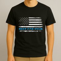 Father's day Best dad ever with US american flag T-Shirt
