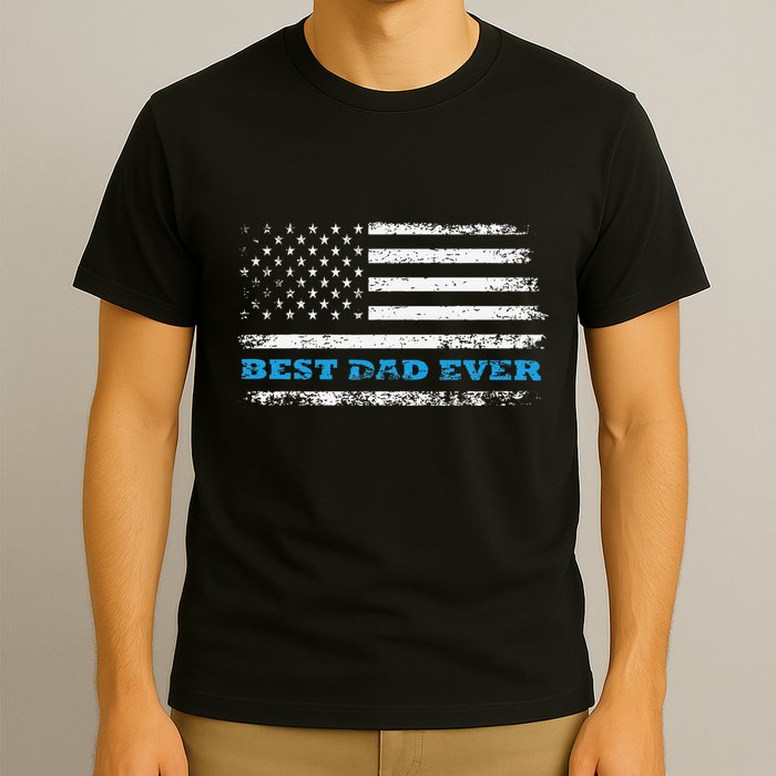 Father's day Best dad ever with US american flag T-Shirt