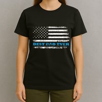 Father's day Best dad ever with US american flag T-Shirt