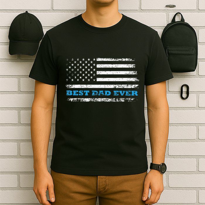 Father's day Best dad ever with US american flag T-Shirt