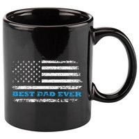 Father's day Best dad ever with US american flag 11oz C Handle Ceramic Mug