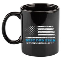 Father's day Best dad ever with US american flag 11oz C Handle Ceramic Mug