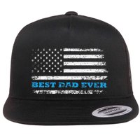 Father's day Best dad ever with US american flag Flatbill Hat
