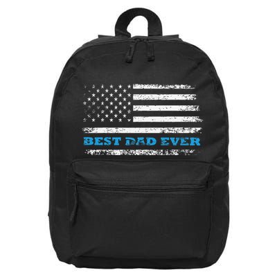 Father's day Best dad ever with US american flag 16 in Basic Backpack