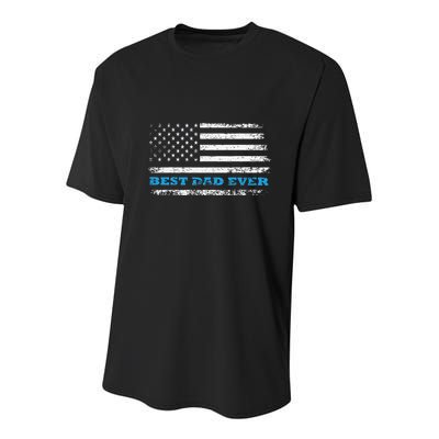 Father's day Best dad ever with US american flag Youth Performance Sprint T-Shirt