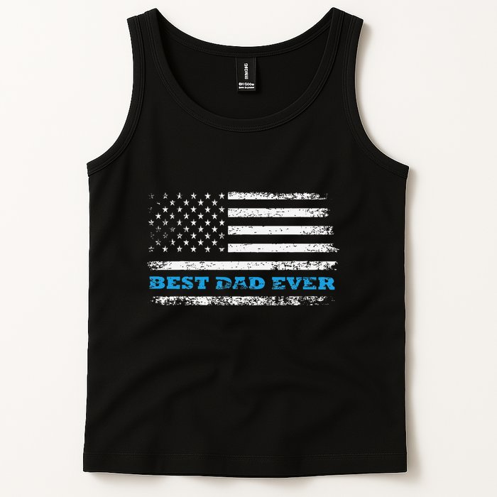 Father's day Best dad ever with US american flag Tank Top
