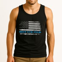 Father's day Best dad ever with US american flag Tank Top