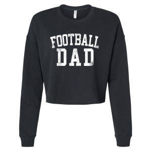 Football Dad Birthday Classic Bold Font Football Daddy Raglan Baseball Cropped Pullover Crew