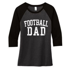 Football Dad Birthday Classic Bold Font Football Daddy Raglan Baseball Women's Tri-Blend 3/4-Sleeve Raglan Shirt