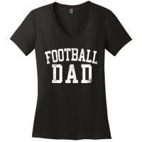 Football Dad Birthday Classic Bold Font Football Daddy Raglan Baseball Women's V-Neck T-Shirt