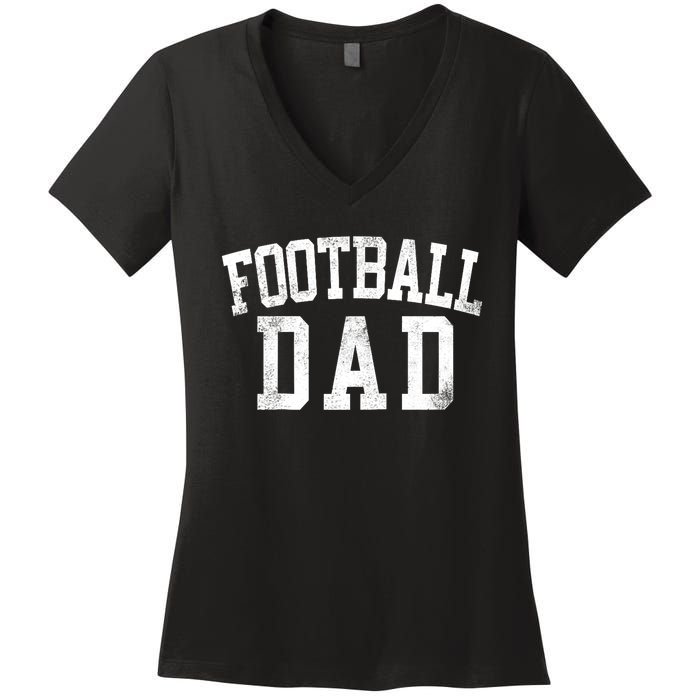 Football Dad Birthday Classic Bold Font Football Daddy Raglan Baseball Women's V-Neck T-Shirt