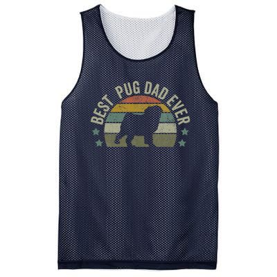 Funny Dog Best Pug Dad Ever Fathers Day Funny Doggy Mesh Reversible Basketball Jersey Tank