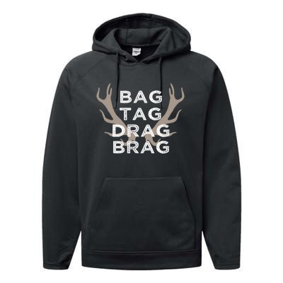 Funny Deer Bow Hunter Gift Performance Fleece Hoodie